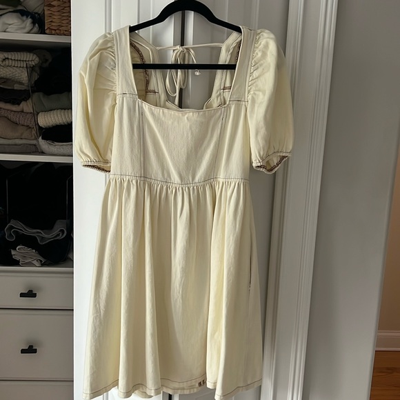 Ivory denim dress - Picture 1 of 3